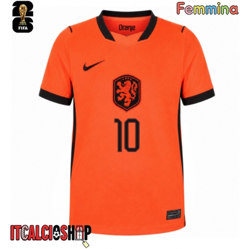 Paesi Bassi Memphis Depay #10 Prima Maglia Femmina Mondiali 2026 Manica Corta